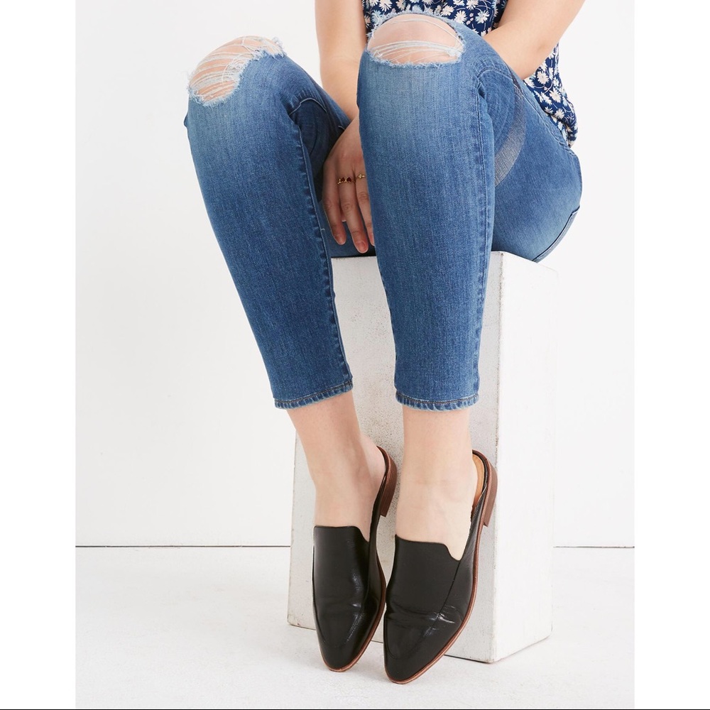 Madewell Black Leather Loafer Mules